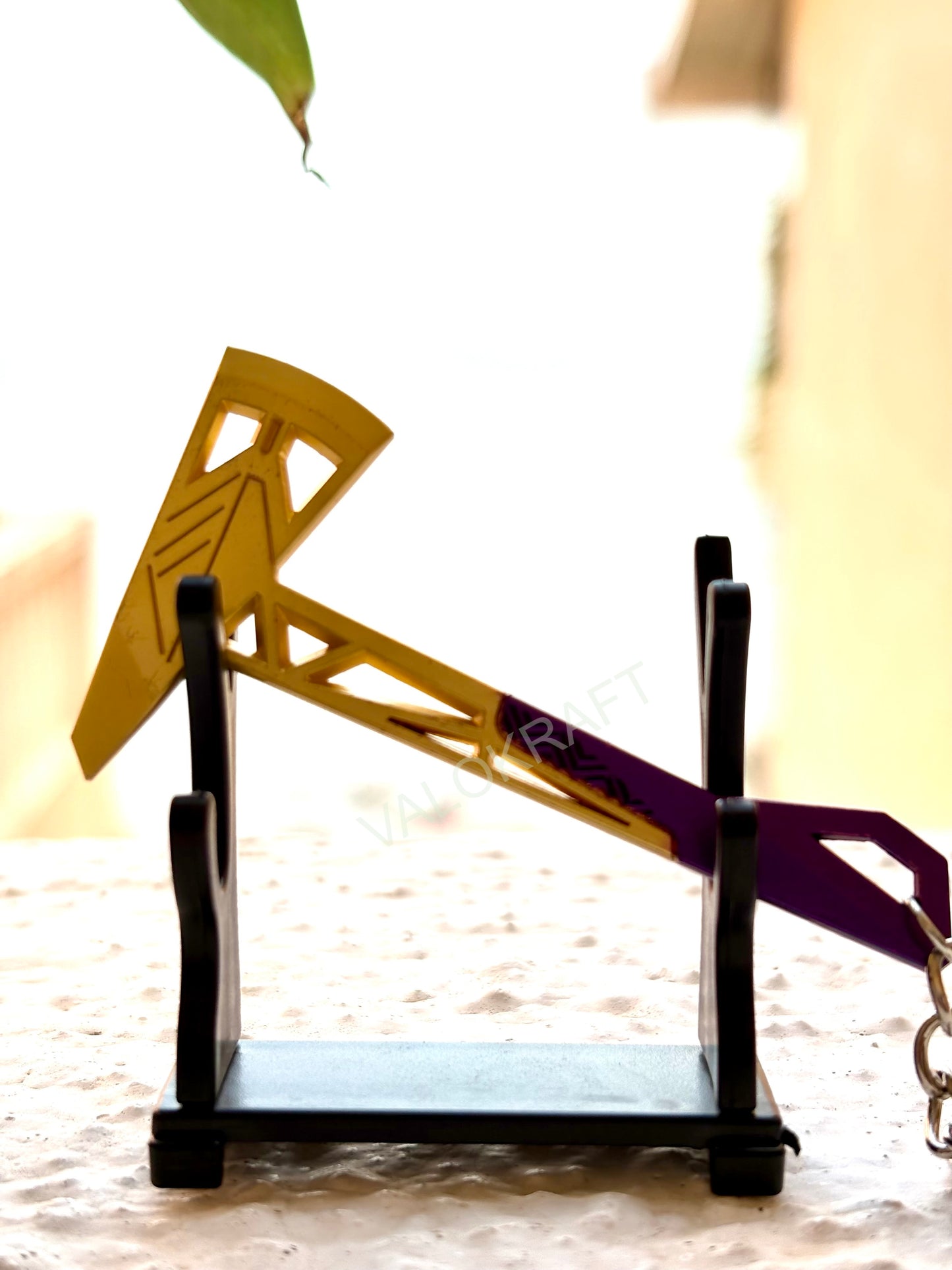 [9 CM] Prime Axe Miniature Full Metal Keychain with Ring, Replica from FPS game Valorant