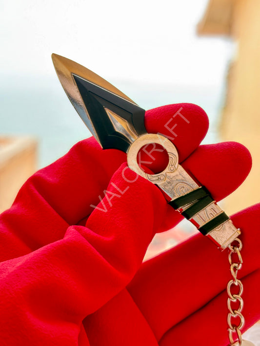 [9 CM] Jett Kunai Knife Miniature Full Metal Keychain with Ring Replica from the FPS game Valo