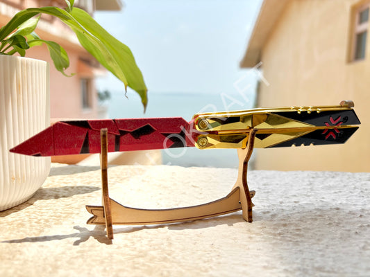 [21 CM] [Glow In Dark] Champions 2022 Butterfly Knife Full Metal Replica from FPS game Valo.