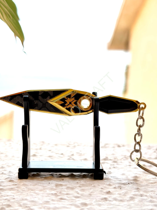 [9 CM] Champions 2023 Kunai Miniature Full Metal Keychain with Ring Replica from the FPS game Valo