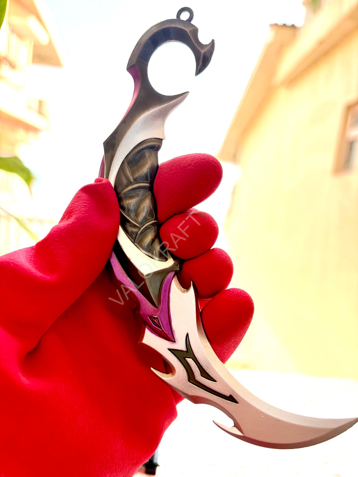 [16 CM ] Reaver Karambit Full Metal Life Size Replica from FPS game Valo (Comes with a Leather Pouch)