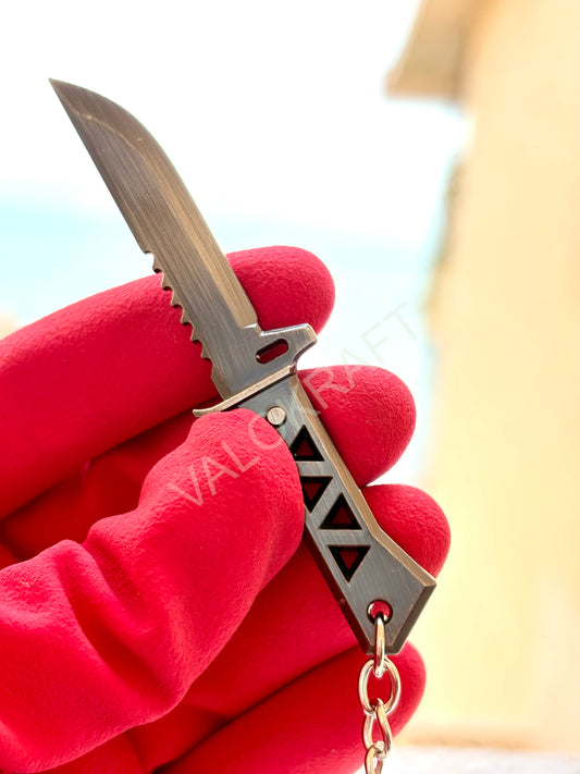 [9 CM] Xenohunter Knife Miniature Full Metal Keychain with Ring Replica from the FPS game Valo