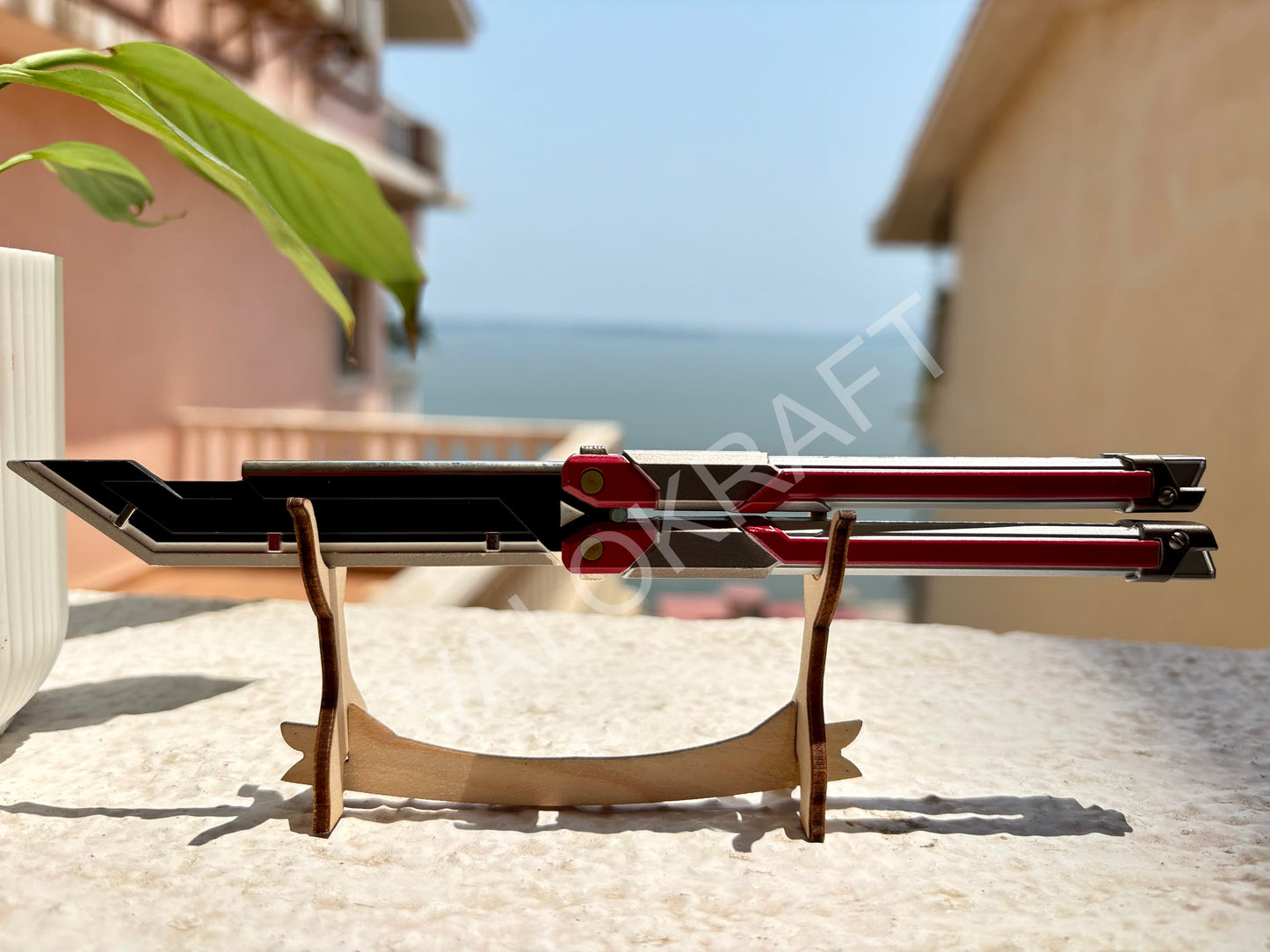 [21 CM] RGX Butterfly Knife Full Metal Replica from FPS game Valo (Comes with Valo Pouch)