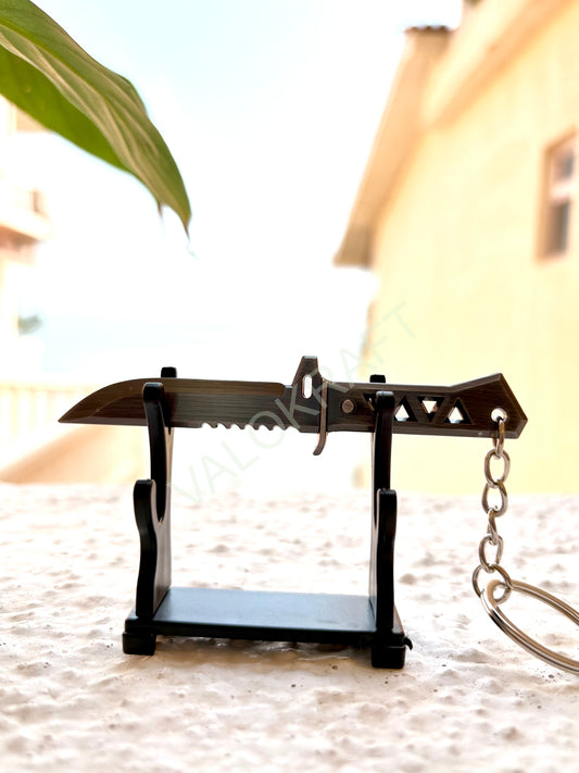 [9 CM] Xenohunter Knife Miniature Full Metal Keychain with Ring Replica from the FPS game Valo