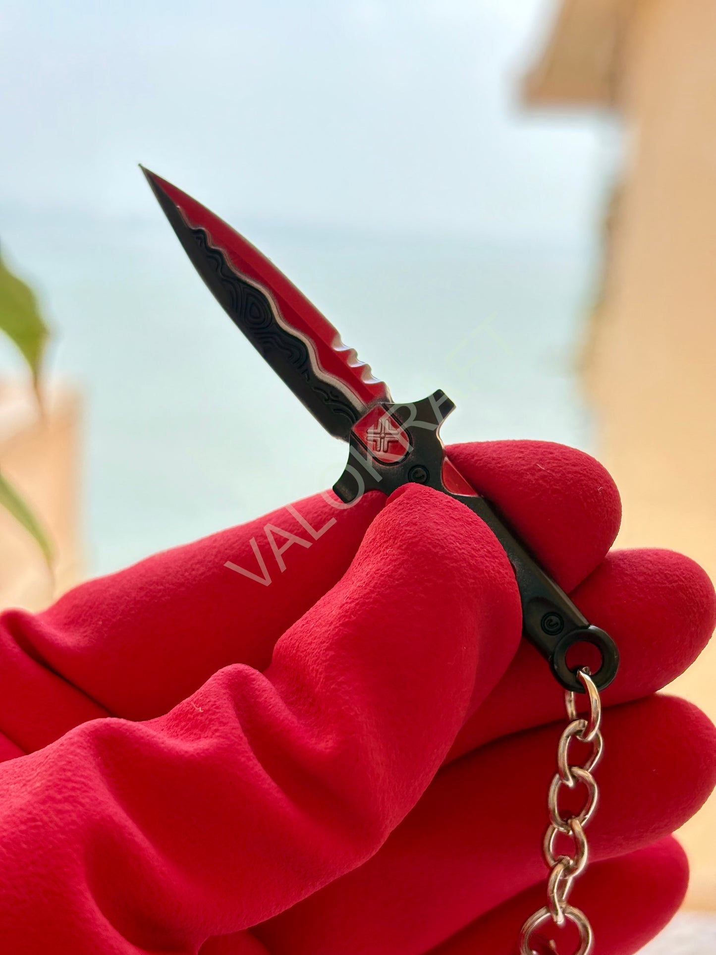 [8 CM]VCT Lock//In Knife Miniature Full Metal Keychain with Ring Replica from the FPS game Valo