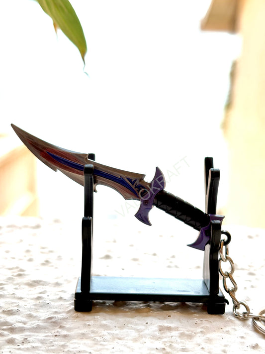 [8 CM] Reaver Knife Miniature Full Metal Keychain with Ring, Replica from FPS game Valorant