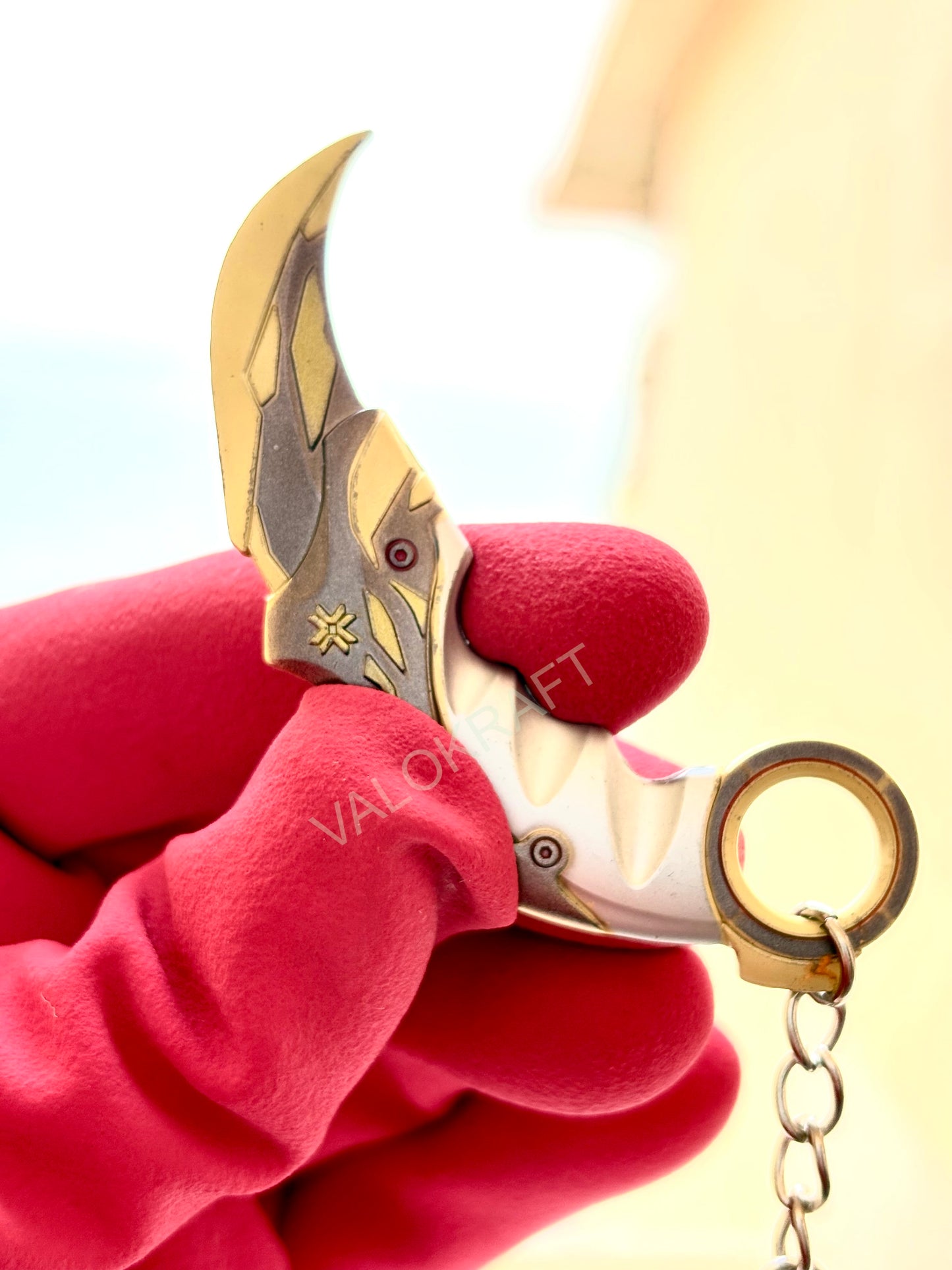 [8 CM] Champions 2021 Karambit Miniature Full Metal Keychain with Ring, Replica from FPS game Valorant