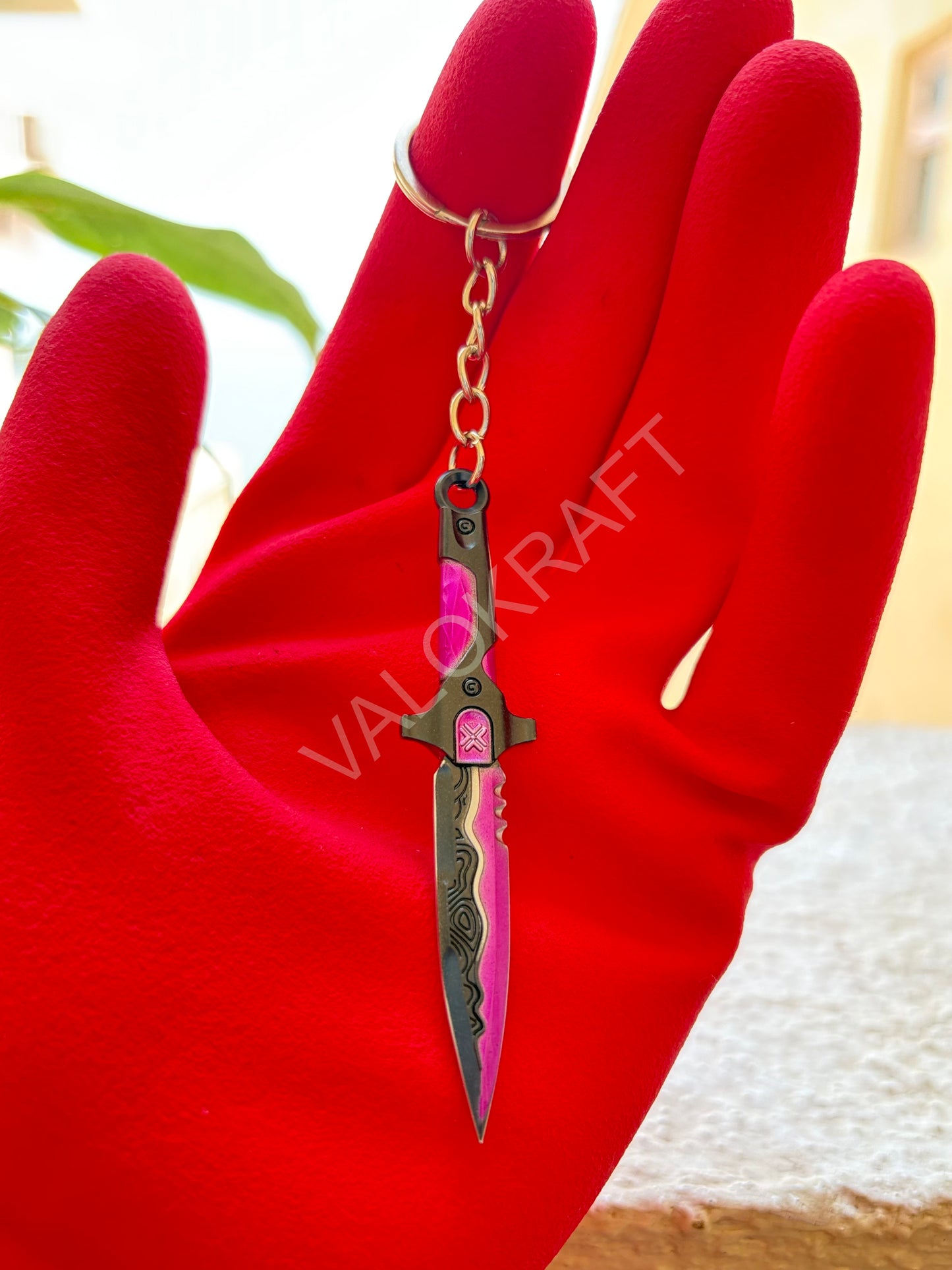 [8 CM]VCT Lock//In Knife Miniature Full Metal Keychain with Ring Replica from the FPS game Valo