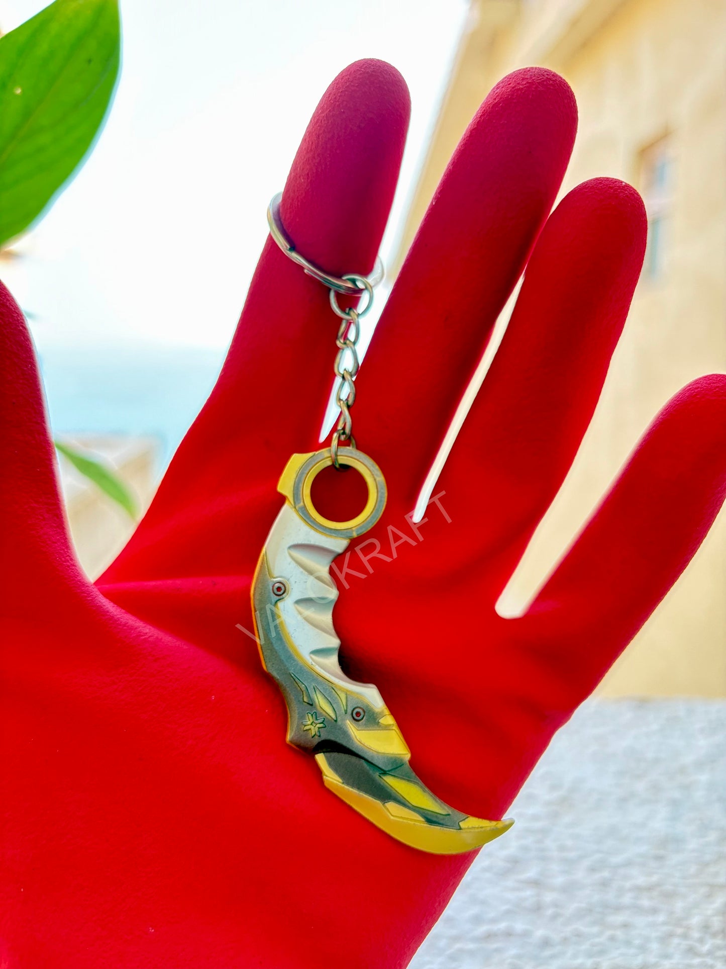 [8 CM] Champions 2021 Karambit Miniature Full Metal Keychain with Ring, Replica from FPS game Valorant