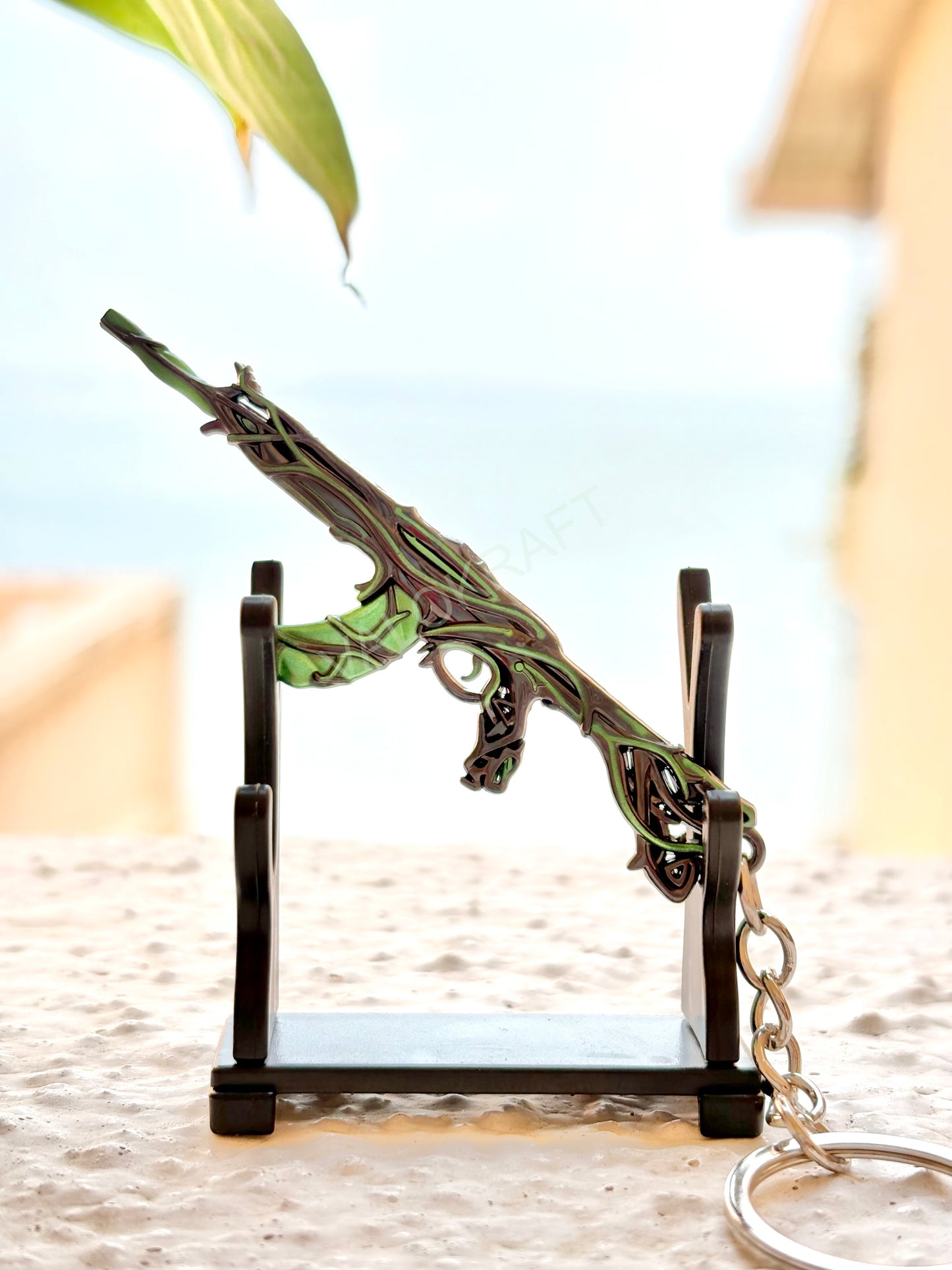 [9 CM] Gaia’s Vengeance Vandal Miniature Full Metal Keychain with Ring, Replica from FPS game Valorant