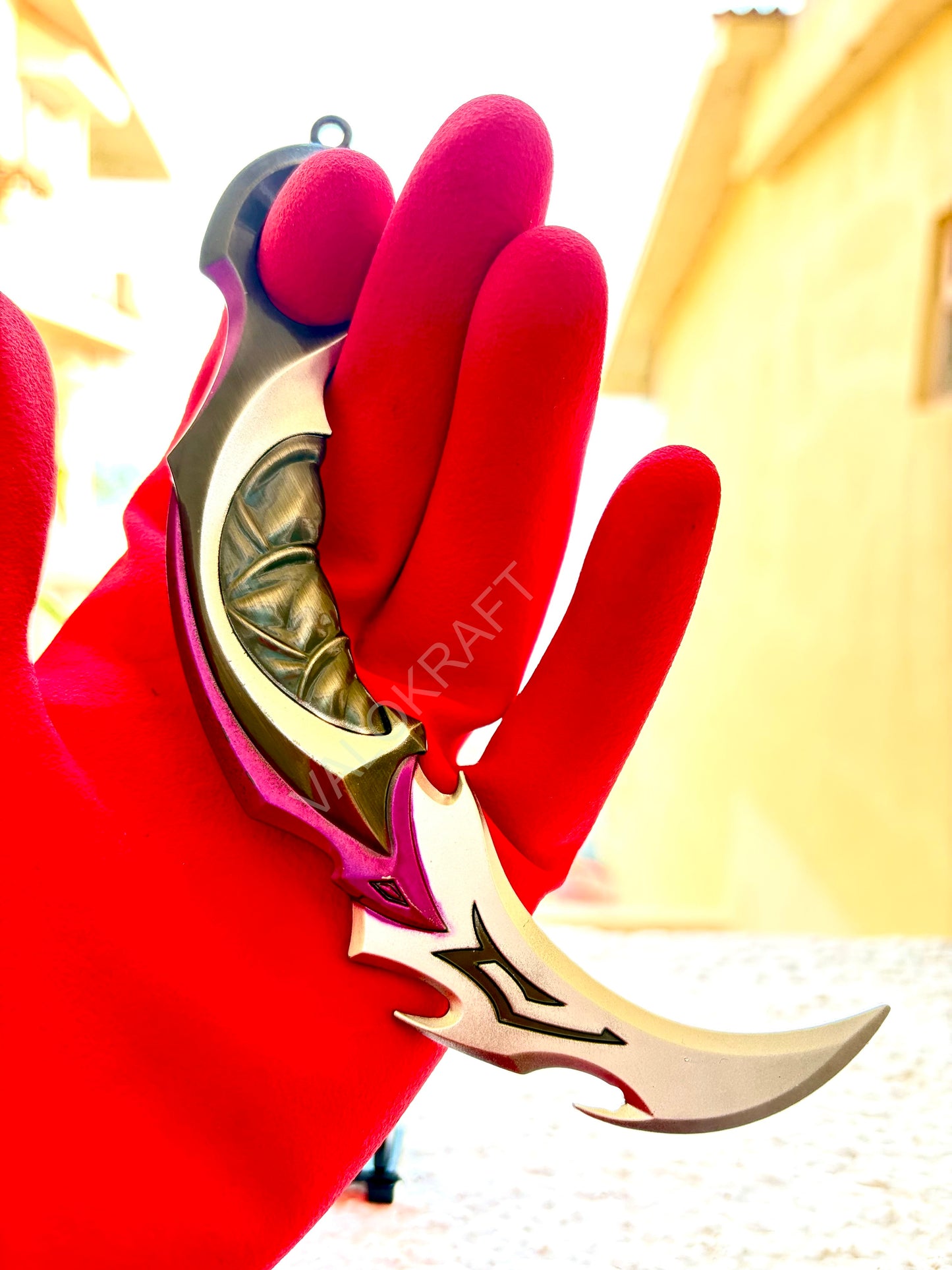 [16 CM ] Reaver Karambit Full Metal Life Size Replica from FPS game Valo (Comes with a Leather Pouch)