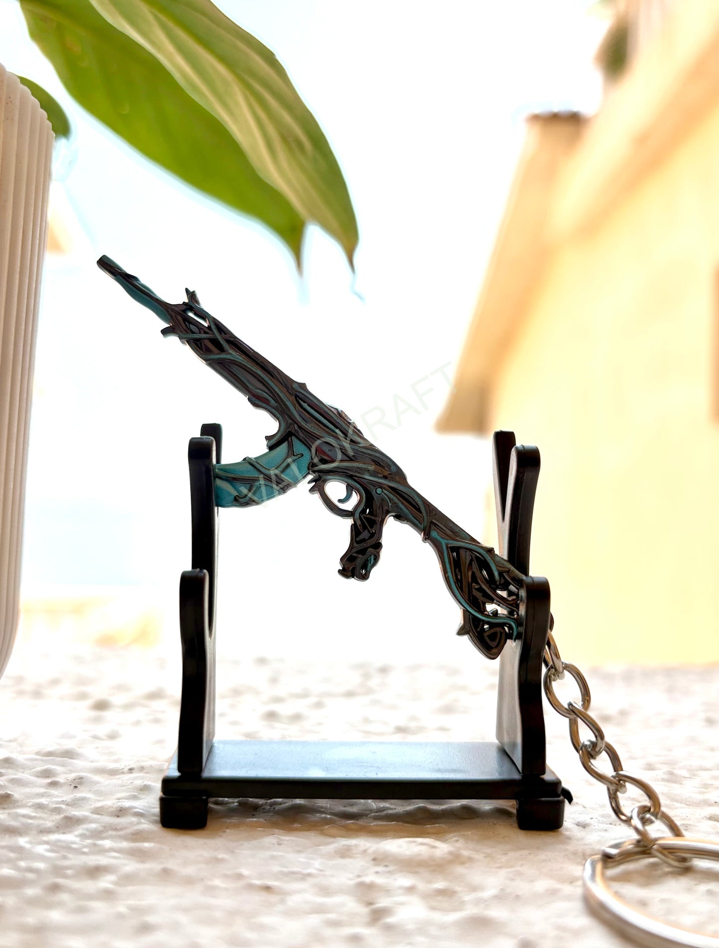 [9 CM] Gaia’s Vengeance Vandal Miniature Full Metal Keychain with Ring, Replica from FPS game Valorant