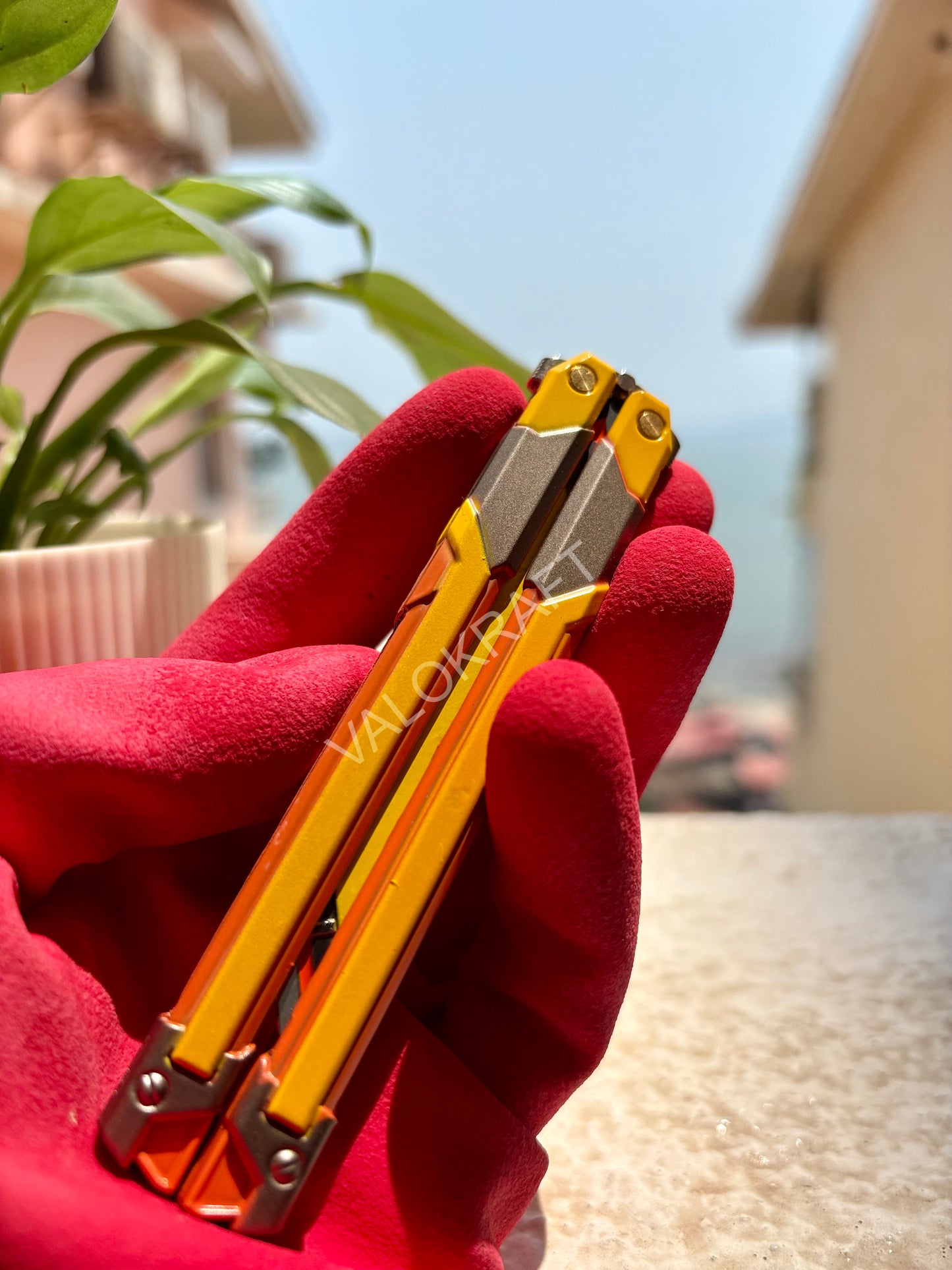 [21 CM] RGX Butterfly Knife Full Metal Replica from FPS game Valo (Comes with Valo Pouch)