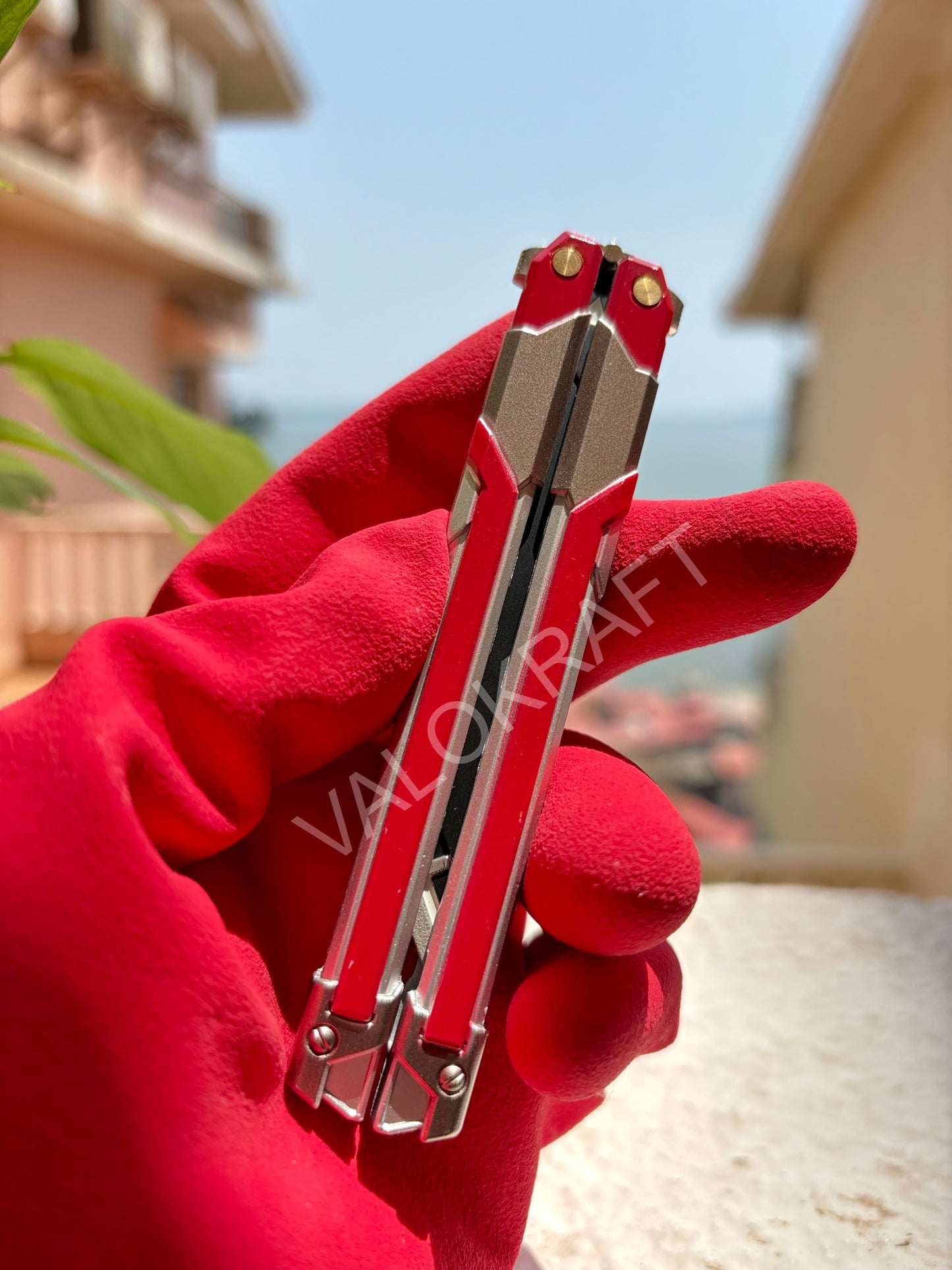 [21 CM] RGX Butterfly Knife Full Metal Replica from FPS game Valo (Comes with Valo Pouch)