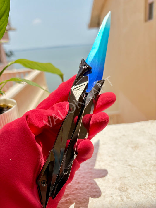 [27 CM] Singularity Butterfly Knife In Cosplay Full Metal Life Size Replica from Valo (Comes with Leather Pouch)