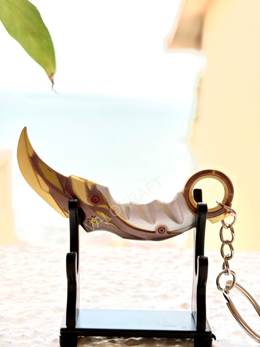 [8 CM] Champions 2021 Karambit Miniature Full Metal Keychain with Ring, Replica from FPS game Valorant