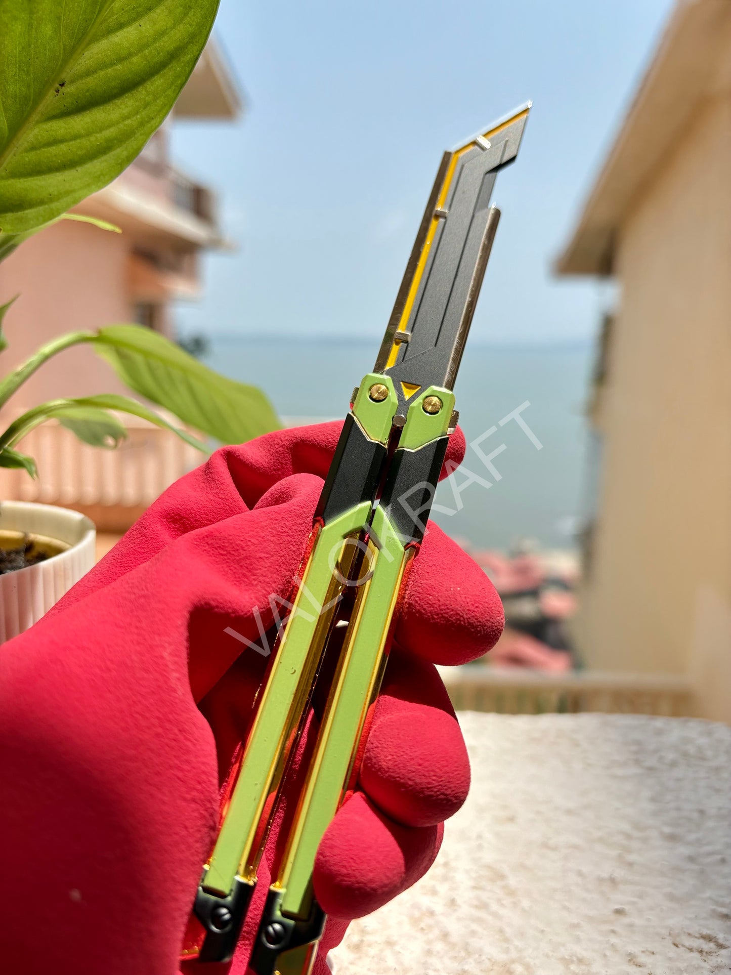 [21 CM] RGX Butterfly Knife Full Metal Replica from FPS game Valo (Comes with Valo Pouch)