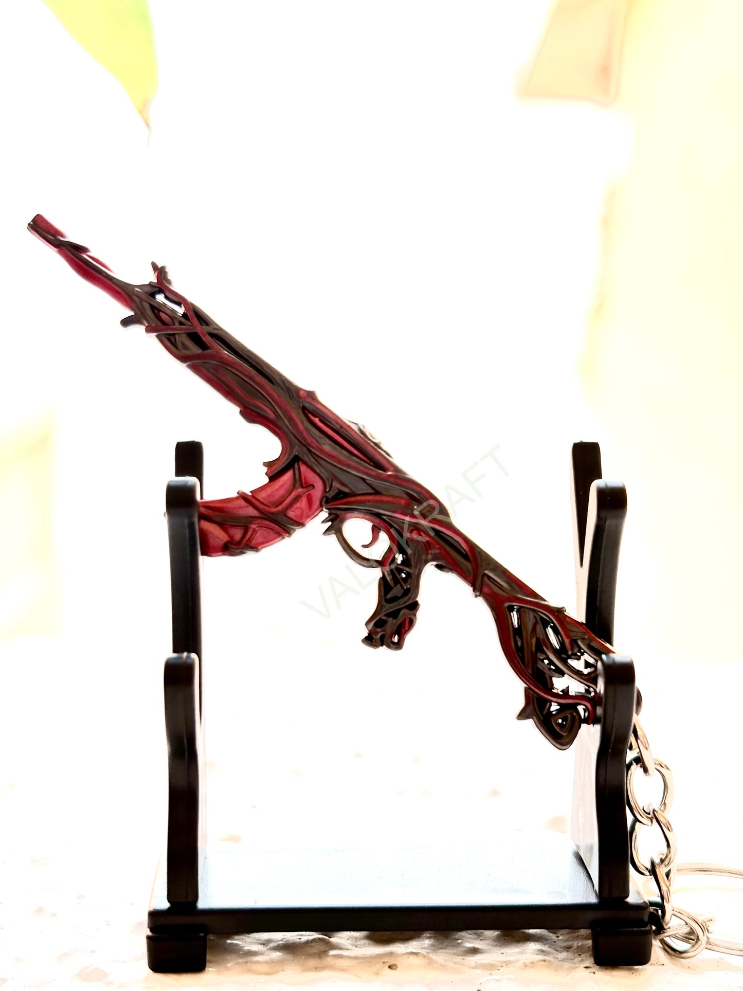 [9 CM] Gaia’s Vengeance Vandal Miniature Full Metal Keychain with Ring, Replica from FPS game Valorant