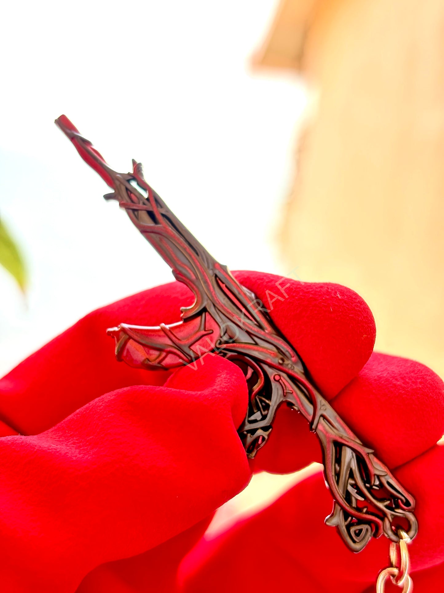 [9 CM] Gaia’s Vengeance Vandal Miniature Full Metal Keychain with Ring, Replica from FPS game Valorant