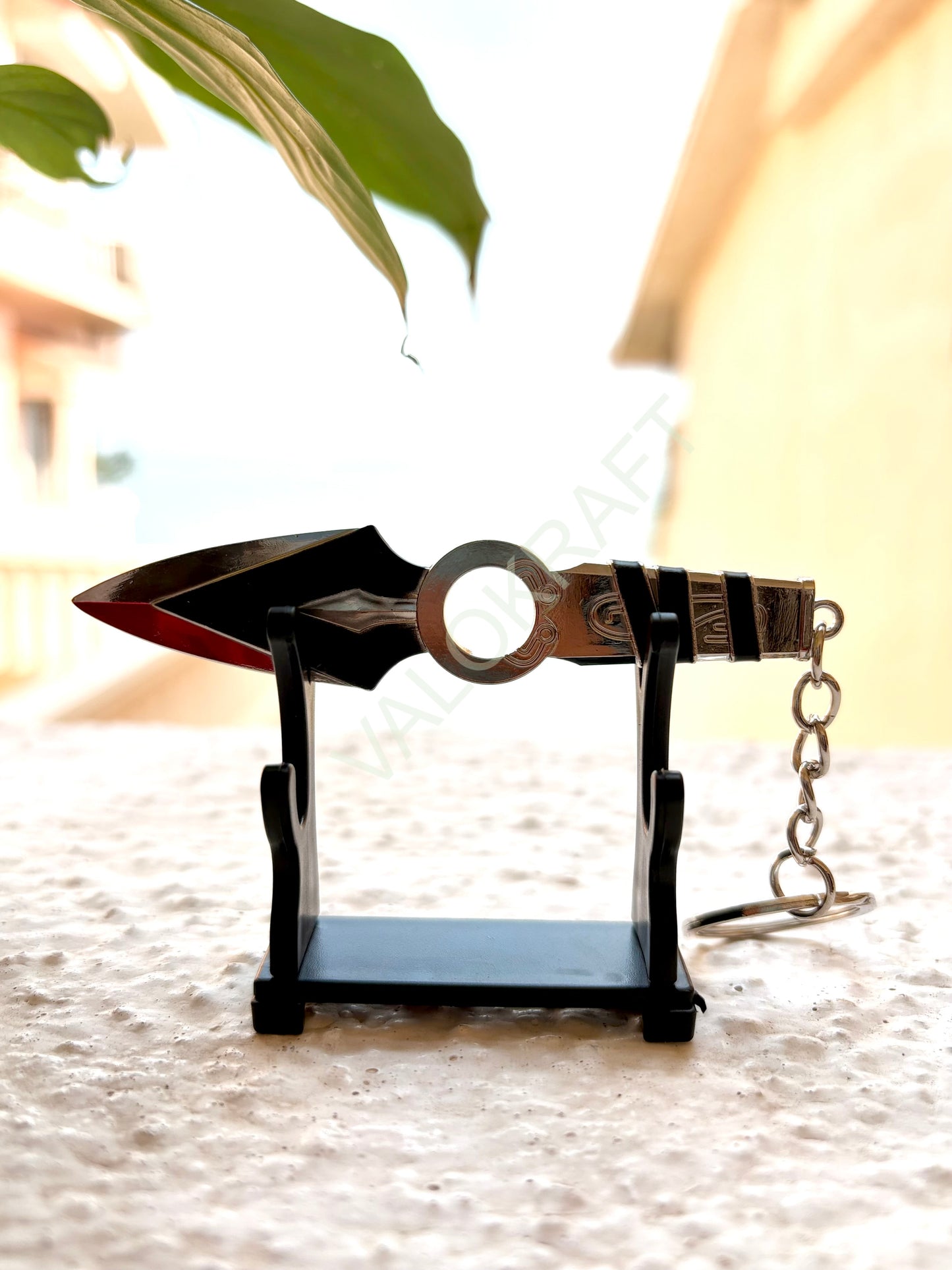 [9 CM] Jett Kunai Knife Miniature Full Metal Keychain with Ring Replica from the FPS game Valo